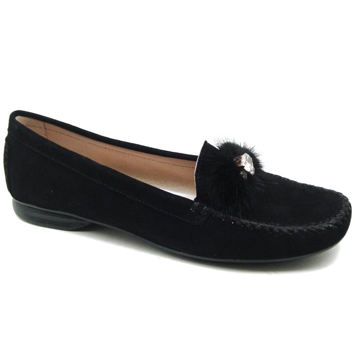 S 89011 Black Suede Loafer